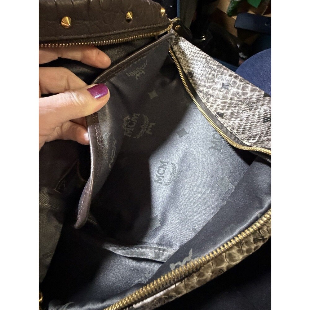 MCM Small Python Stud Armour Backpack - Picture 3 of 16